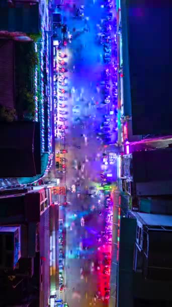 Night Timelapse Van Bui Vien Walking Street Chi Minh City — Stockvideo