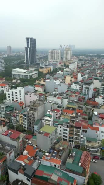 Vista Aérea Horizonte Cidade Hanói Vietnã — Vídeo de Stock