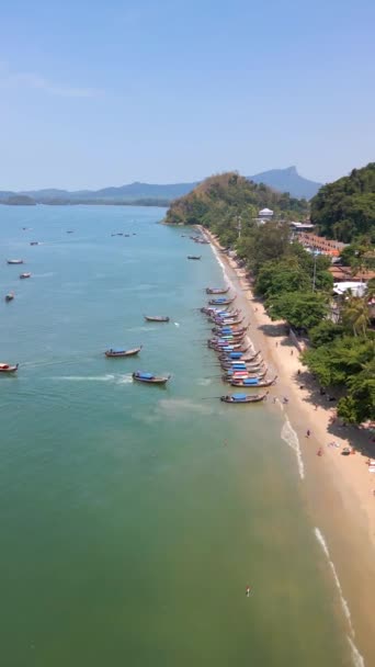 Letecký Pohled Nang Beach Krabi Thajsko — Stock video