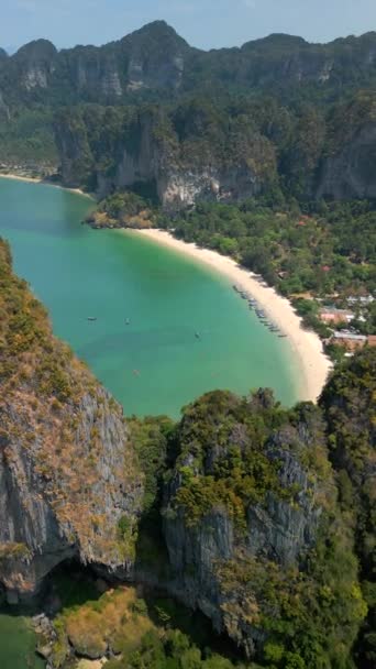 泰国克拉比铁路海滩的空中景观 — 图库视频影像