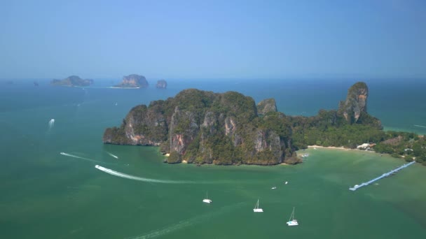 Letecký Pohled Railay Beach Bay Krabi Thajsko — Stock video