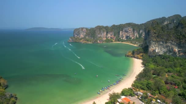 Letecký Pohled Pláž Railay Krabi Thajsko — Stock video