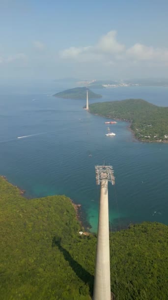 Вид Воздуха Фуникулер Острове Куок Вьетнам — стоковое видео