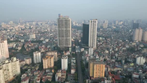 Вид Воздуха Загрязненный Горизонт Ханоя Вьетнам — стоковое видео