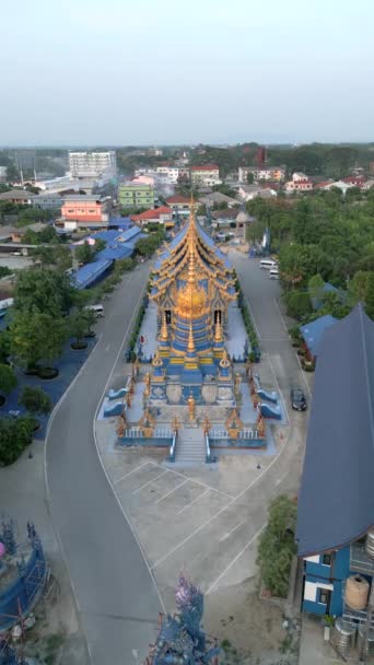 Veduta Aerea Del Tempio Blu Chiang Rai Thailandia — Video Stock