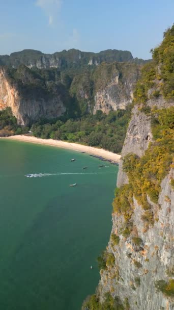 Aerial View Railay Beach Krabi Thailand — Stock Video