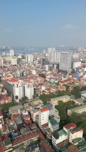 Luftaufnahme Der Skyline Der Stadt Hanoi Vietnam — Stockvideo