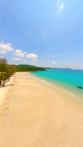 태국의 해변과 청록색 바다를 Fpv — 비디오