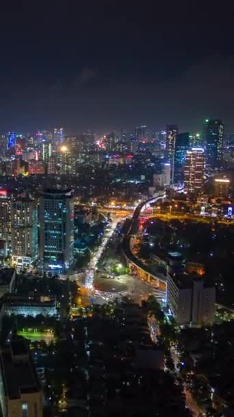 Nacht Hyperlapse Het Centrum Van Hanoi Vietnam — Stockvideo