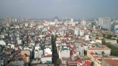 Hanoi şehrinin gökyüzü manzarası, Vietnam.