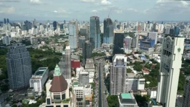 Tayland şehir merkezindeki Bangkok 'un hava manzarası. 