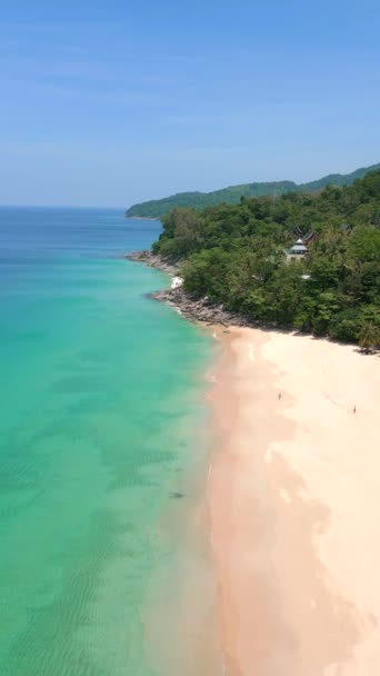 Vue Aérienne Côte Tropicale Pittoresque Île Phuket Thaïlande — Video