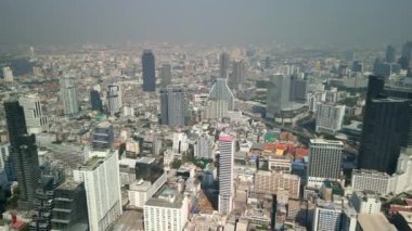 Bangkok şehir merkezinin havadan görüntüsü, Tayland. 
