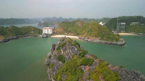 Vue Aérienne Panoramique Île Cat Vietnam — Video