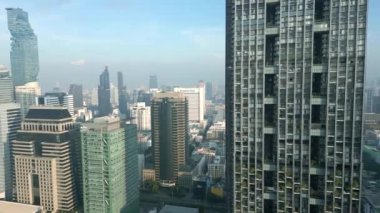 Bangkok, Tayland 'ın hava kirlenmiş merkezinin havadan görünüşü