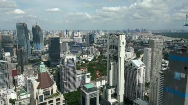 Bangkok şehir merkezinin hava manzarası ve Tayland 'da şehir silüeti