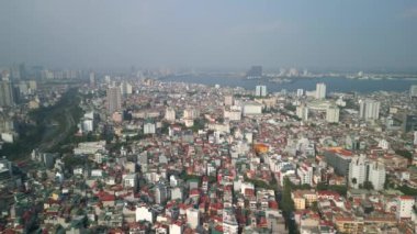 Hanoi şehrinin gökyüzü manzarası, Vietnam.