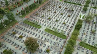 Cu Chi, Vietnam 'daki savaş mezarlığının havadan görünüşü