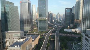 Jakarta, Endonezya şehir merkezindeki hava manzarası