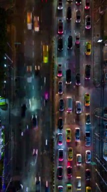 Bangkok, Tayland 'da akşam trafiğinin hava akımı