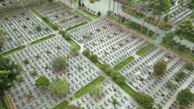 Cu Chi, Vietnam 'daki savaş mezarlığının havadan görünüşü