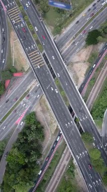 Kuala Lumpur, Malezya 'da sabah trafiğinin en üst görüntüsü