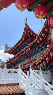 Kuala Lumpur, Malezya 'daki Çin Thean Hou Tapınağının güzel dış yüzeyi