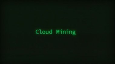 Retro Computer Coding Text Animation Typing Cloud Mining, CRT Monitor Style.