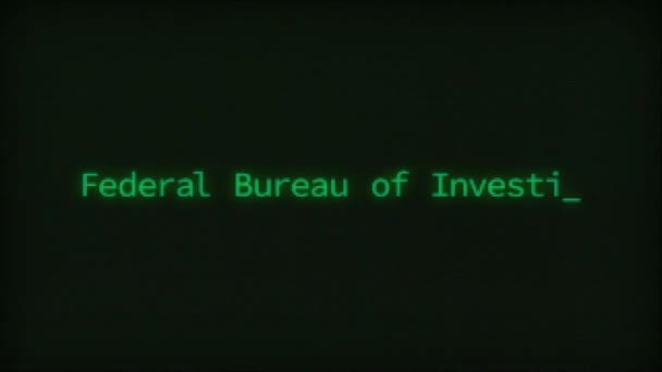 Retro Computer Coding Text Animation Typing Federal Bureau Investigation Fbi — 비디오