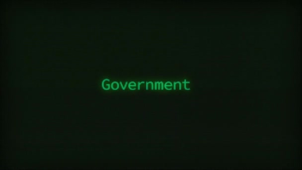 Retro Computer Coding Text Animation Typing Government Crt Monitor Style — Stock Video
