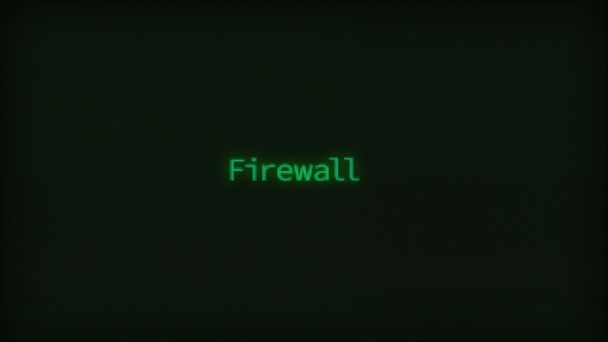 Retro Computer Coding Text Animation Typing Firewall Crt Monitor Style — Stock Video