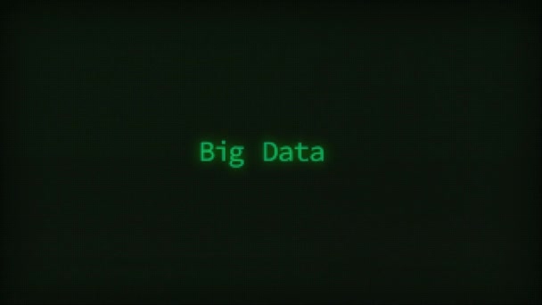 Retro Computer Coding Text Animation Typing Big Data Crt Monitor — Vídeo de stock