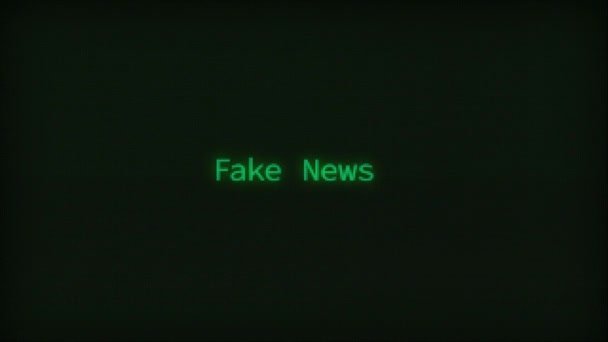 Retro Computer Coding Text Animation Typing Fake News Crt Monitor — Vídeos de Stock