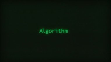 Retro Computer Coding Text Animation Typing Algorithm, CRT Monitor Style