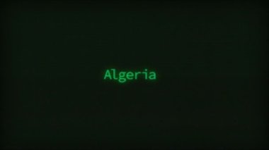 Retro Computer Coding Text Animation Typing Algeria, CRT Monitor Style