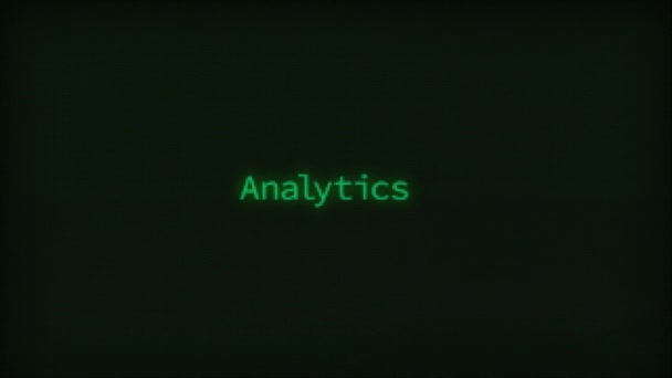 Retro Computer Coding Text Animation Typing Analytics Crt Monitor Style — Vídeo de stock
