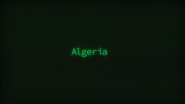 Retro Computer Coding Text Animation Typing Algeria Crt Monitor Style — Stock Video