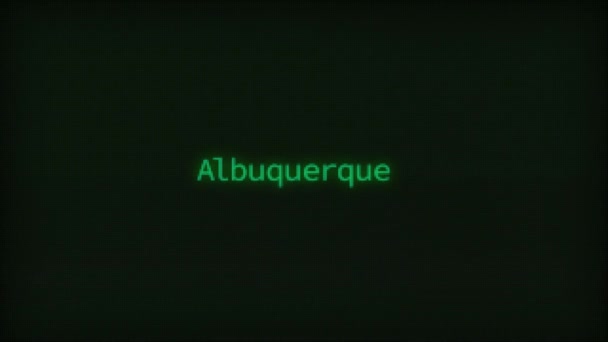 Retro Computer Coding Text Animation Typing Albuquerque Crt Monitor Style — Vídeos de Stock
