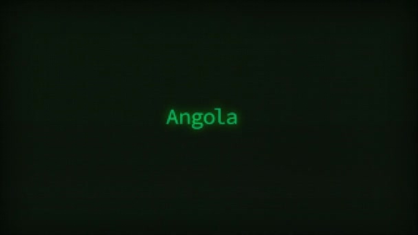 Retro Computer Coding Text Animation Typing Angola Crt Monitor Style — Stock Video