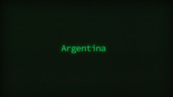 Retro Computer Coding Text Animation Typing Argentina Crt Monitor Style — Stockvideo