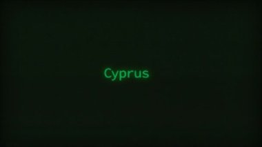 Retro Computer Coding Text Animation Typing Cyprus, CRT Monitor Style