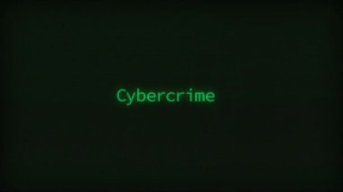 Retro Computer Coding Text Animation Typing Cybercrime, CRT Monitor Style