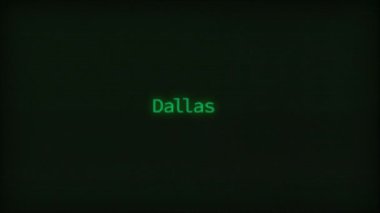 Retro Computer Coding Text Animation Typing Dallas, CRT Monitor Style