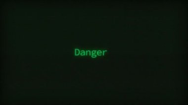 Retro Computer Coding Text Animation Typing Danger, CRT Monitor Style