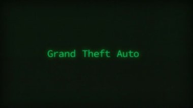 Retro Computer Coding Text Animation Typing Grand Theft Auto, CRT Monitor Style