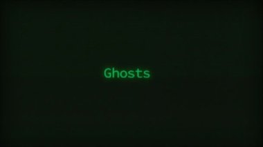 Retro Computer Coding Text Animation Typing Ghosts, CRT Monitor Style