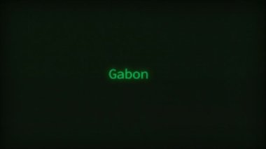 Retro Computer Coding Text Animation Typing Gabon, CRT Monitor Style