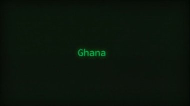 Retro Computer Coding Text Animation Typing Ghana, CRT Monitor Style