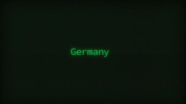 Retro Computer Coding Text Animation Typing Germany, CRT Monitor Style