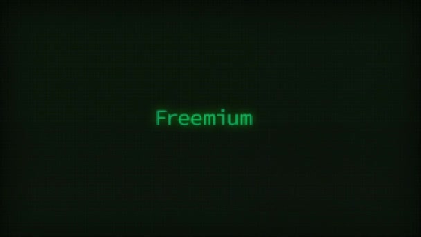 Retro Computer Coding Text Animation Typing Freemium Crt Monitor Style — Stockvideo